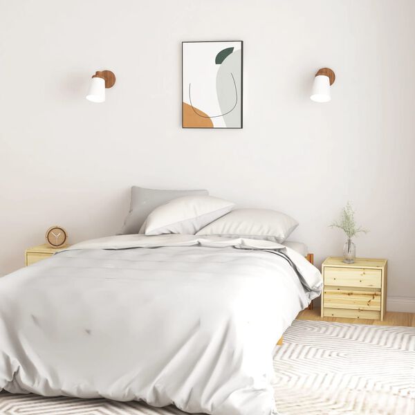 vidaXL Nachtkastjes 2 st 40x30,5x35,5 cm massief vurenhout