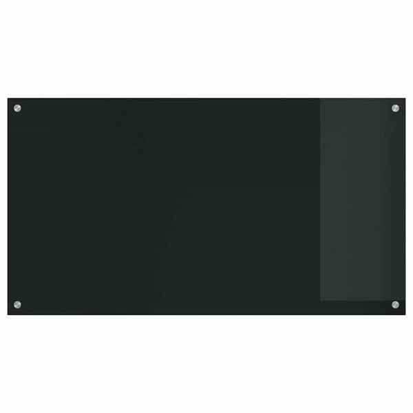 vidaXL Keuken Achterwand 2 pcs Zwart 110 x 60 cm gehard glas