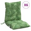 vidaXL Stoelkussens 6 st lage rug bladpatroon oxford stof