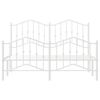 vidaXL Bedframe met hoofd- en voeteneinde metaal wit 135x190 cm