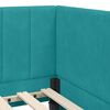 vidaXL Hoekbedframe met hoofdeinde Turquoise 90 cm x 200 cm Fluweel