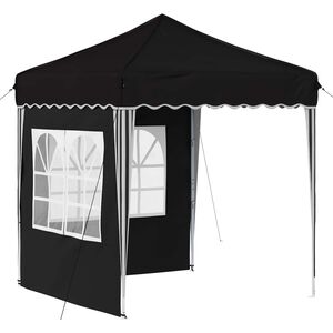 vidaXL Pop-up partytent 195 x 195 x 245 cm Zwart Oxford Stof