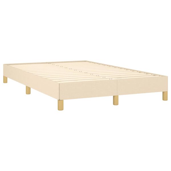 vidaXL Boxspring met matras stof cr&egrave;mekleurig 120x190 cm