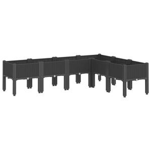 vidaXL Plantenbak met poten 160x120x42 cm polypropeen zwart