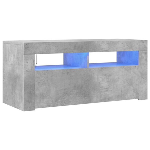 vidaXL Tv-meubel met LED-verlichting 90x35x40 cm betongrijs