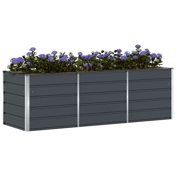 vidaXL Plantenbak Antraciet 240 x 80 x 75 cm Staal