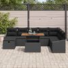 vidaXL Tuin Sofa Set 9 pcs Zwart poly rattan