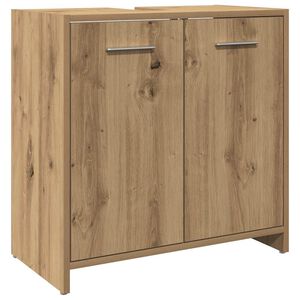 vidaXL Wastafelkast 60x33x60 cm bewerkt hout artisanaal eikenkleurig