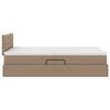 vidaXL Opbergbed met LED met matras Cappuccino 120 x 190 cm Nep Leer