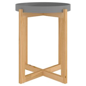 vidaXL Salontafel 41x41x48,5 cm bewerkt hout en grenenhout grijs