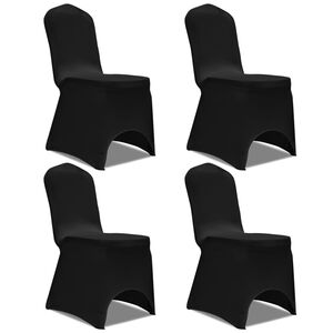 vidaXL Stoelhoes stretch 4 stuks zwart