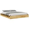 vidaXL Bedframe zonder matras 135x190 cm massief hout eiken