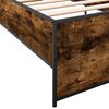 vidaXL Bedframe bewerkt hout en metaal gerookt eikenkleurig 100x200 cm