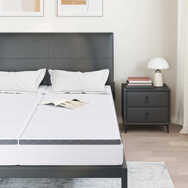 vidaXL Matras 2 pcs Wit en Grijs 80 x 200 cm Bonell Veer