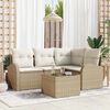 vidaXL Tuin Sofa Set Beige poly rattan