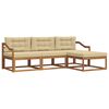 vidaXL Buiten bankenset met kussen 4 pcs Natuurlijk en Beige