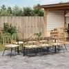 vidaXL Tuin eettafelset 9 pcs Bruin poly rattan