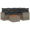 vidaXL 5-delige Loungeset met kussens poly rattan grijs