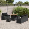 vidaXL Tuin Sofa Set met kussen met opslag met kussen 8 pcs Zwart