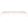 vidaXL Bedframe massief hout wit 150x200 cm
