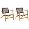 vidaXL Tuinnstoelen 2 st poly rattan en acaciahout zwart