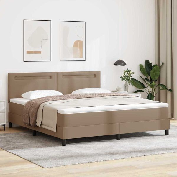 vidaXL Boxspringbed met matras Cappuccino 180 x 200 cm Kunstleer