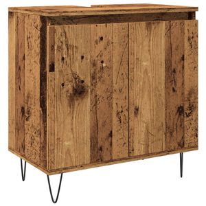 vidaXL Badkamerkast 58x33x60 cm bewerkt hout oud houtkleurig