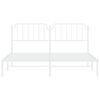 vidaXL Bedframe met hoofdbord metaal wit 160x200 cm