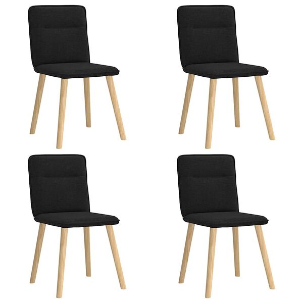 vidaXL Eetkamerstoelen 4 st stof zwart