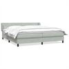 vidaXL Boxspring met matrassen fluweel lichtgrijs 200x210 cm