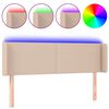 vidaXL Hoofdbord LED 147x16x78/88 cm kunstleer cappuccinokleurig