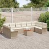 vidaXL Tuinbankenset met kussen 11 pcs Beige poly rattan