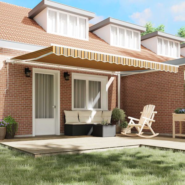 vidaXL Inklapbaar Zonnescherm Multikleur 450 × 300 cm Stof en Staal