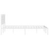 vidaXL Bedframe met hoofdbord metaal wit 150x200 cm
