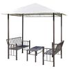 vidaXL Tuinpaviljoen met tafel en bankjes 2,5x1,5x2,4 m