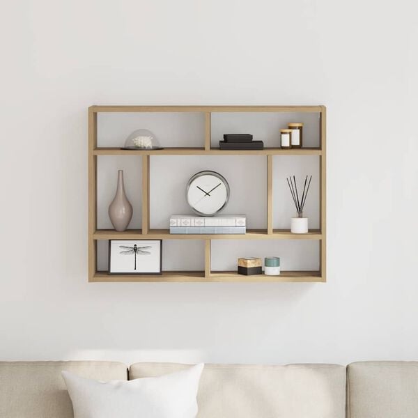 vidaXL Wandschap 75x16x55 cm bewerkt hout artisanaal eikenkleur