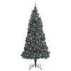 vidaXL Kunstkerstboom met ballen set, verlicht Groen 240 cm PET