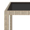 vidaXL 3-delige Tuinset poly rattan en gehard glas beige
