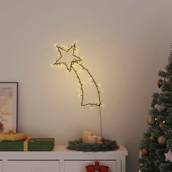 vidaXL Kerstverlichting vallende ster silhouet 80 LEDs warm wit