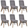 vidaXL Eetkamerstoelen 6 st stof en massief eikenhout lichtgrijs