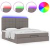 vidaXL Ottoman bed met matras en LED's 180x200cm stof taupe