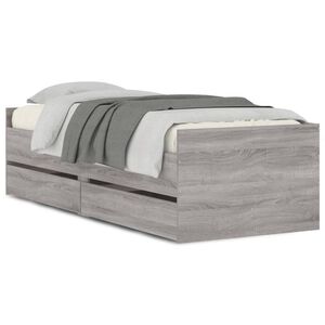 vidaXL Bedframe met lades grijs sonoma eikenkleurig 100x200 cm