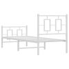 vidaXL Bedframe met hoofd- en voeteneinde metaal wit 75x190 cm