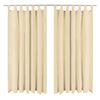 vidaXL Micro-satijnen gordijnen met lussen 140x225 cm beige 2 st