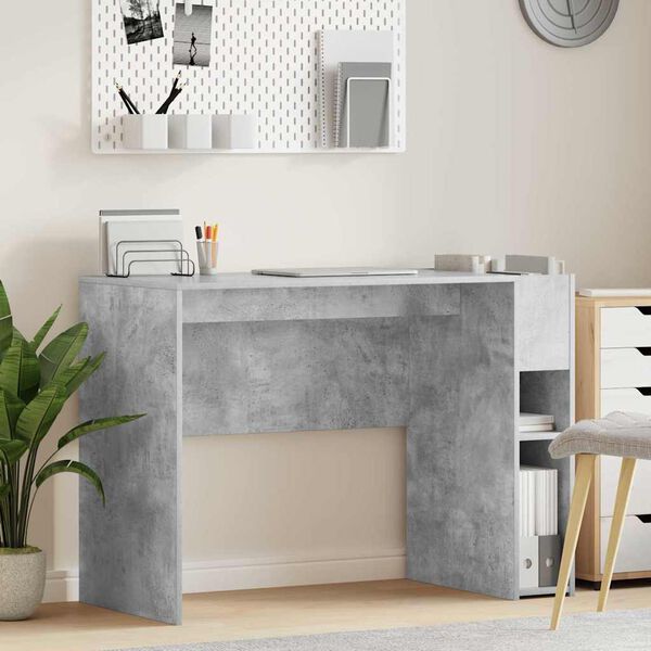 vidaXL Bureau Beton Grijs 109 x 50 x 78 cm Bewerkt hout
