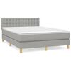 vidaXL Boxspring met matras stof lichtgrijs 140x190 cm