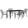 vidaXL Tuin eettafelset 5 pcs Antraciet Gepoedercoat staal