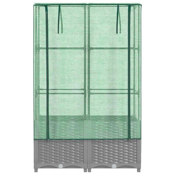 vidaXL Plantenbak verhoogd met kashoes 80x40x138 cm rattanlook