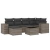 vidaXL 7-delige Loungeset met kussens poly rattan grijs