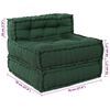 vidaXL Modulair bank 4 pcs Groen Stof